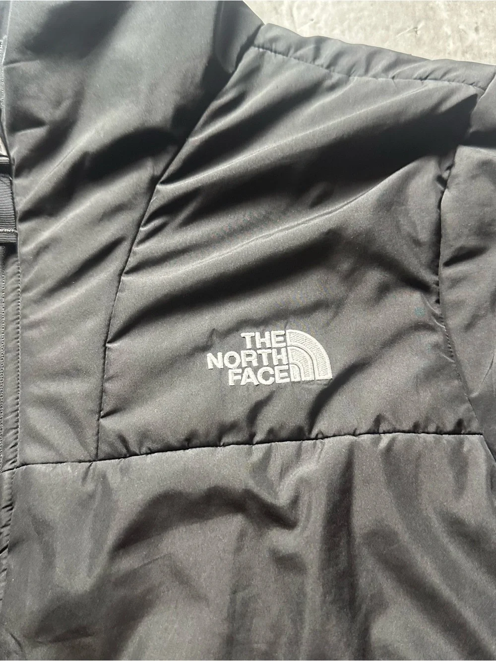 The North Face Black Quilted Puffer Jacket with Logo Patch